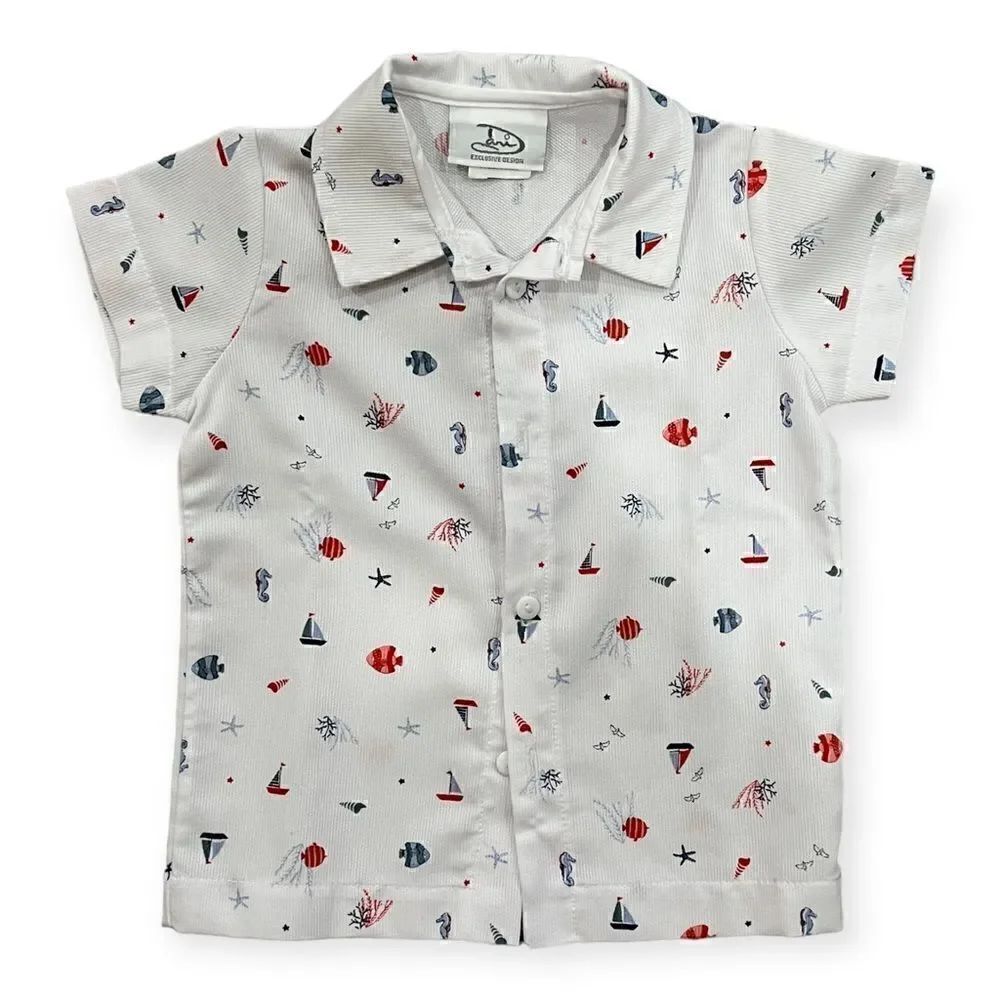 Dani Baby Boy Sailor Collar Button Down,  12M, NWOT